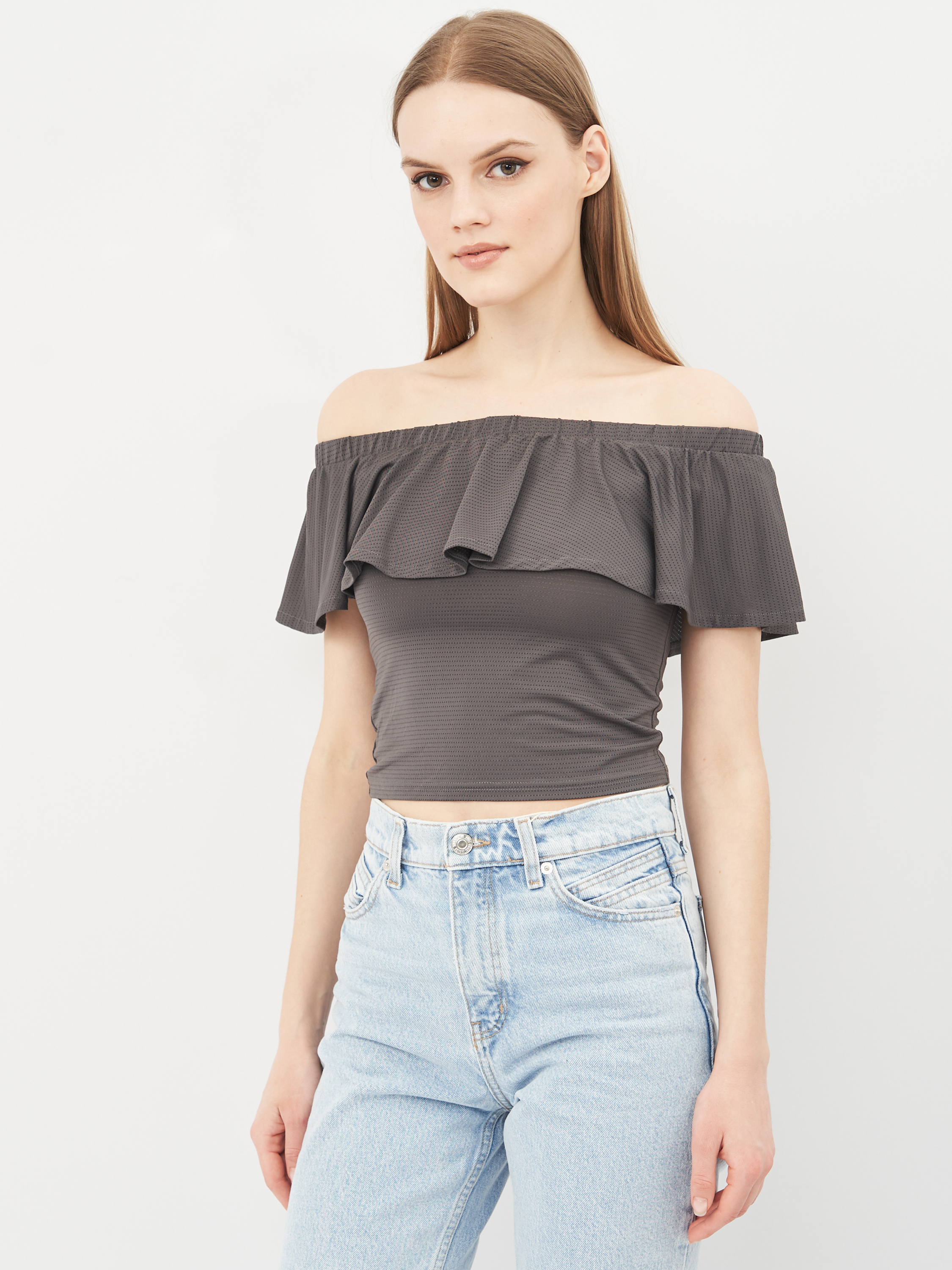 

Топ H&M KK0341865 S Серый