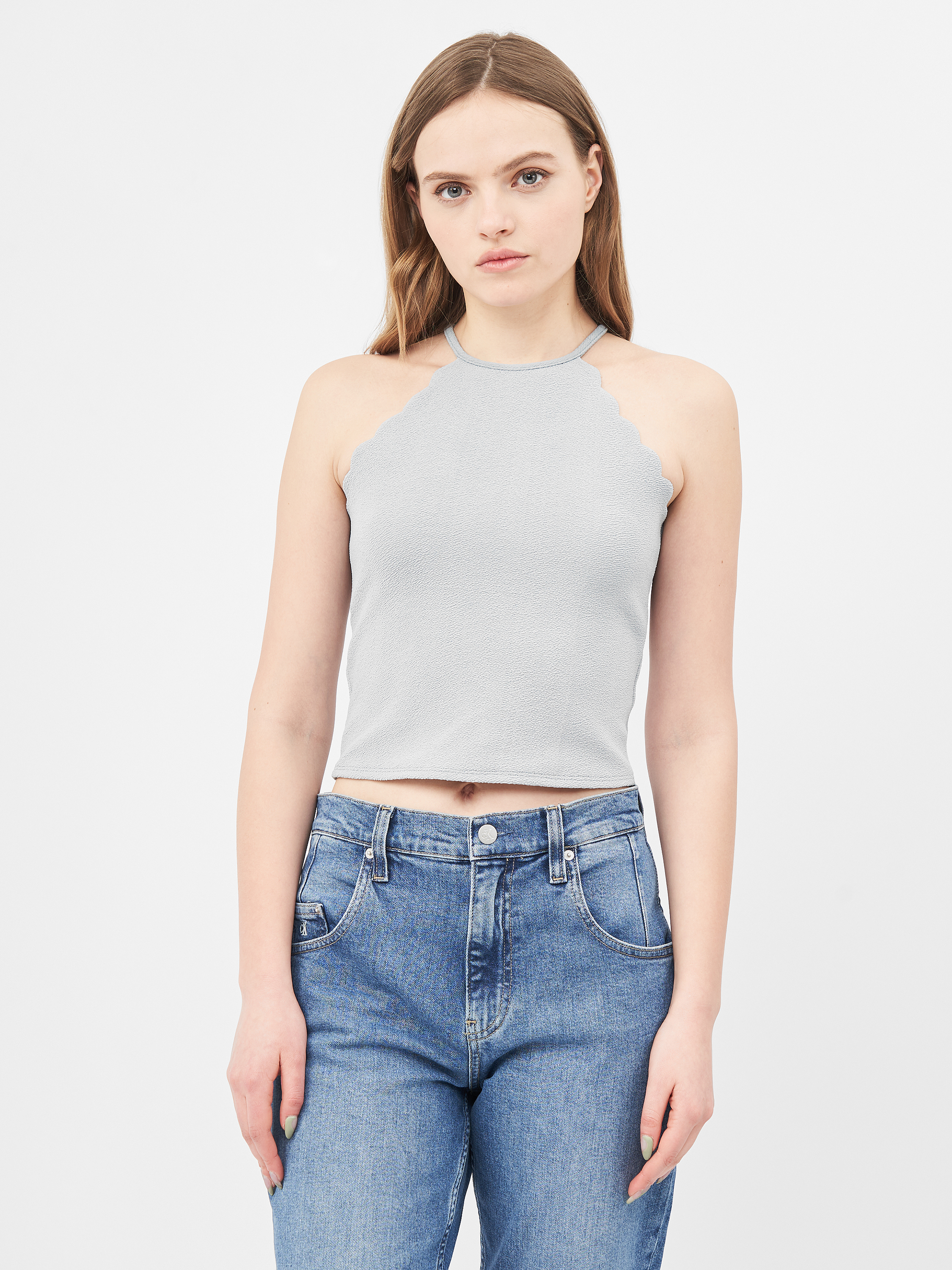 

Топ H&M KK0451329 S Серый с голубым