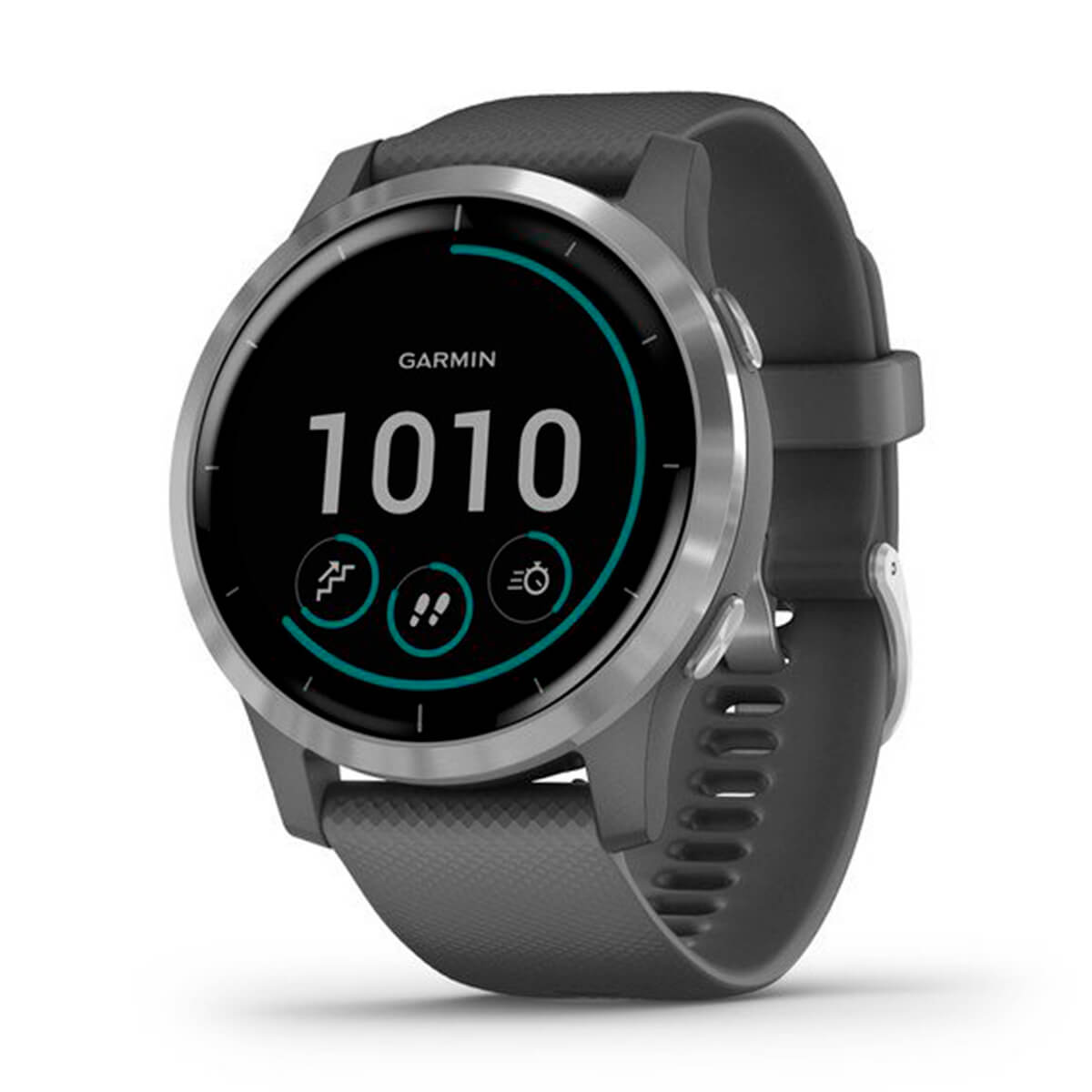 

Спортивные часы GARMIN Vivoactive 4 Silver Stainless Steel Bezel with Shadow Gray Case and Silicone Band