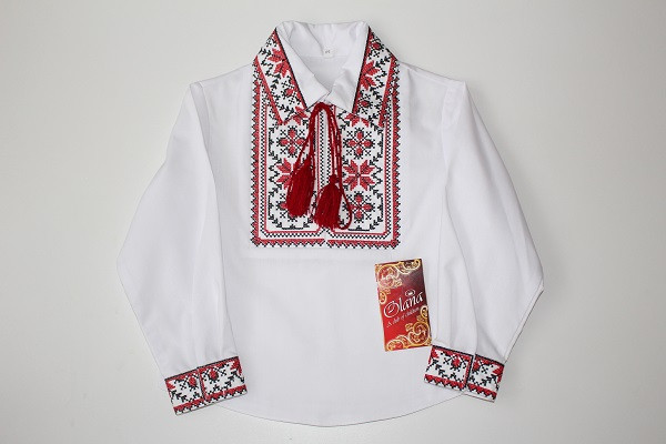 

Вишиванка для хлопчика Olana Назар орнамент червоний 98