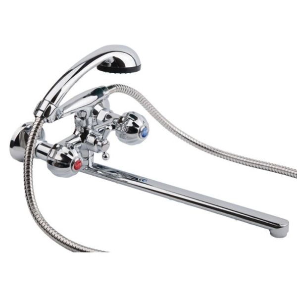 

Cмеситель для ванной двухрычажный с длинным изливом SANITARY WARES хром OLYMPIC силумин OLYMPIC 1430 LUX
