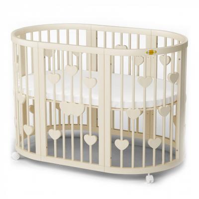 

Кроватка Ingvart SMART BED ROUND с сердечками сл. кость (1341015)