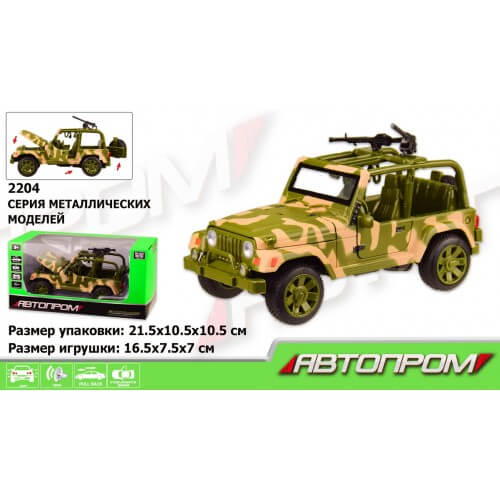 

Военная машина металлическая АВТОПРОМ со светом и звуком 2204 Автопром (2204)