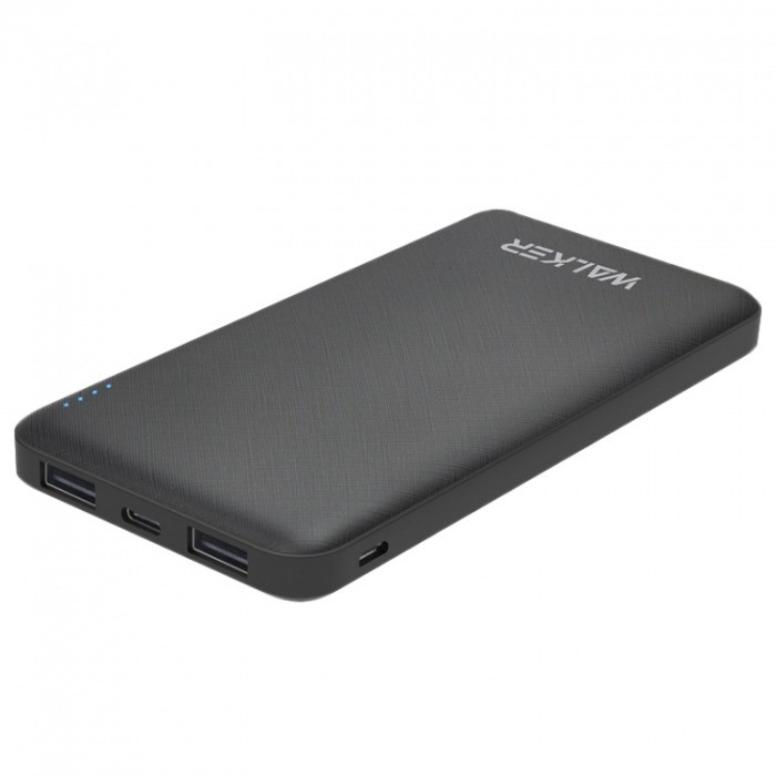 

УМБ Power Bank Walker WB-410 10000mAh Li-Pol 2xUSB 1xUSB Type-C 2.1A Black