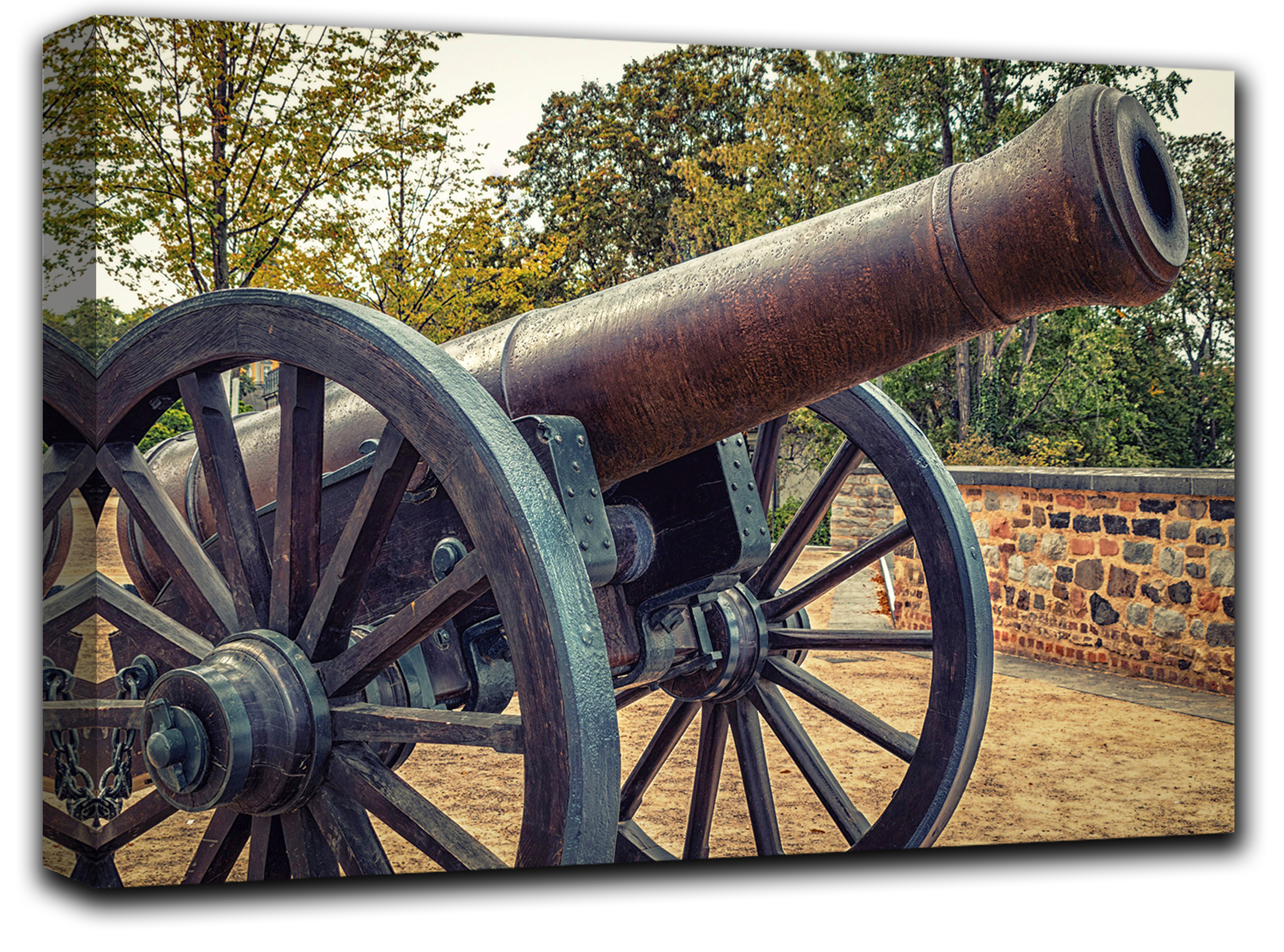 

картина на холсте Старая пушка военная тематика, оружие Hotel Arizona HD 59 см x 102 см