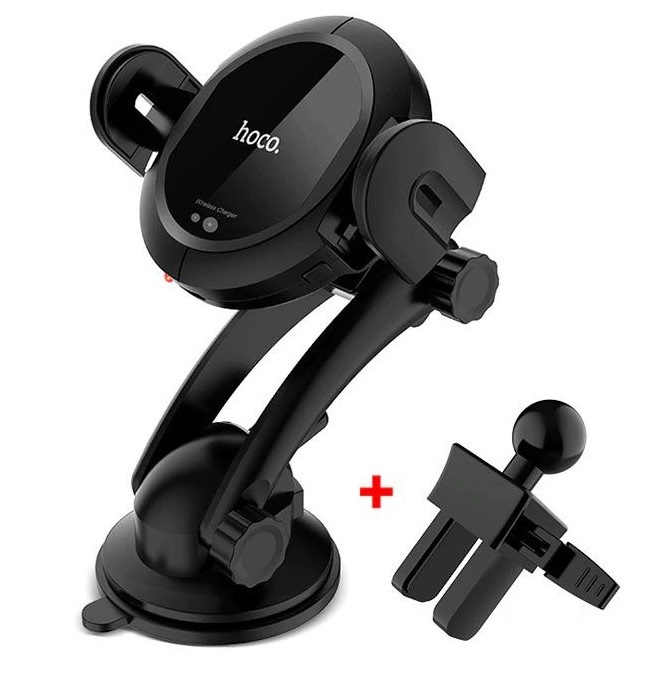 

Автодержатель Hoco CA35 присоска + решетка Wireless Black
