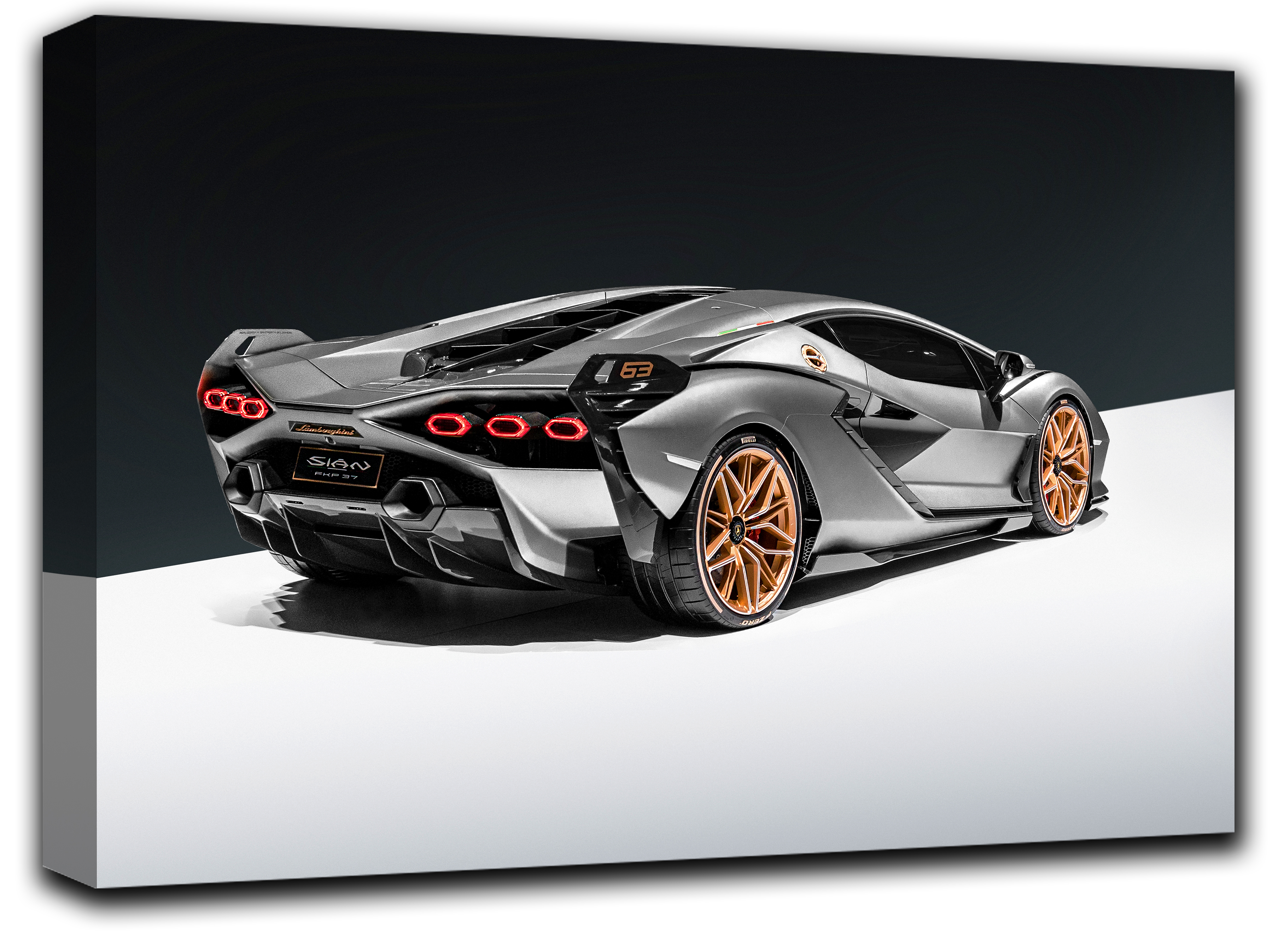

картина на холсте спорт авто Lamborghini Sian спортивное авто Hotel Arizona HD 69 см x 102 см