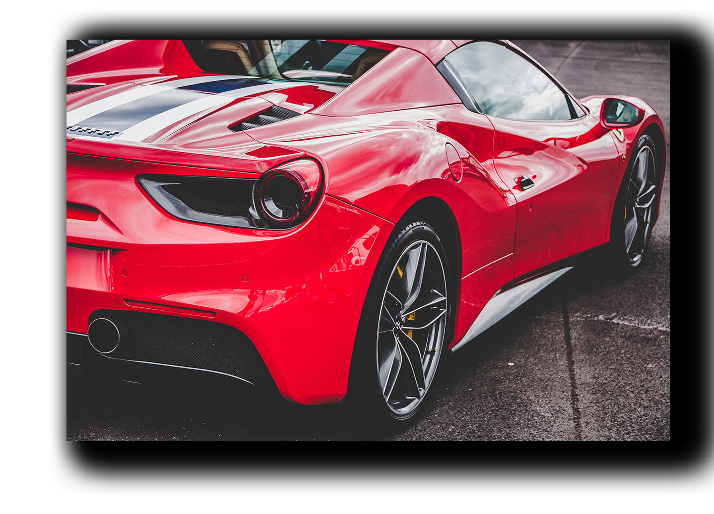 

картина на холсте суперкар Ferrari 488 спортивный Феррари Hotel Arizona HD 28 см x 41 см