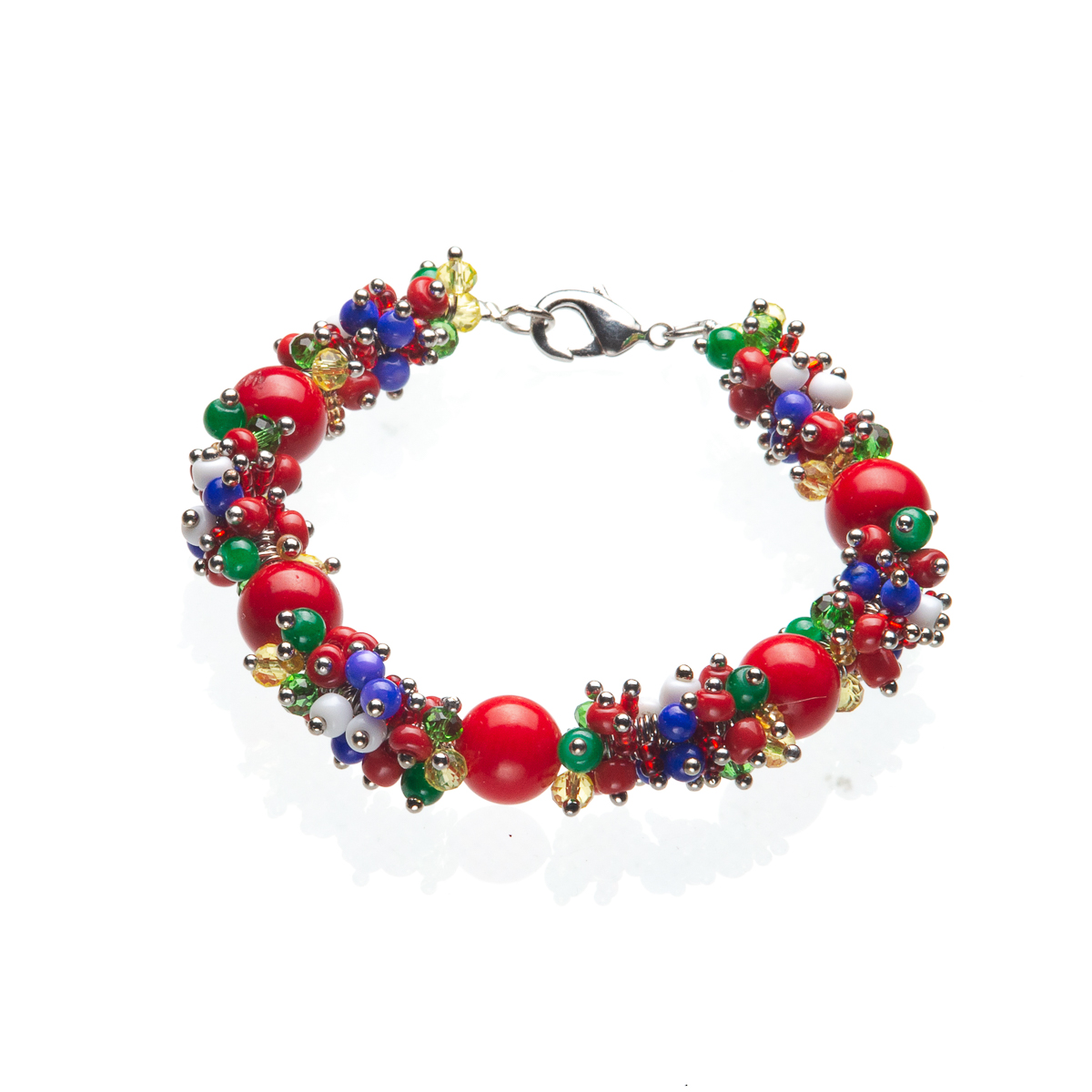 

Браслет с натуральным кораллом эксклюзивный "Вышиванка" SAMOTSVETY (11.01.16.220)