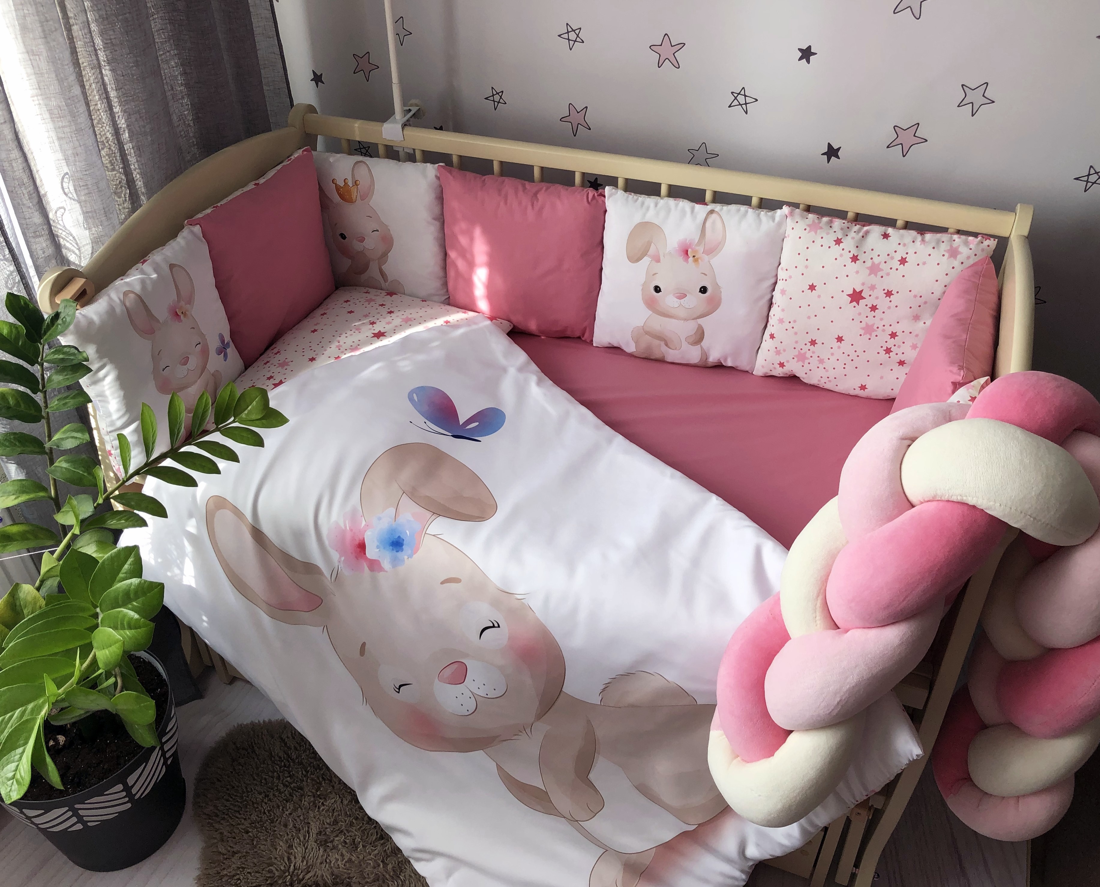 

Комплект постельного белья Baby Comfort Modern Зайченок розовый 7 элементов