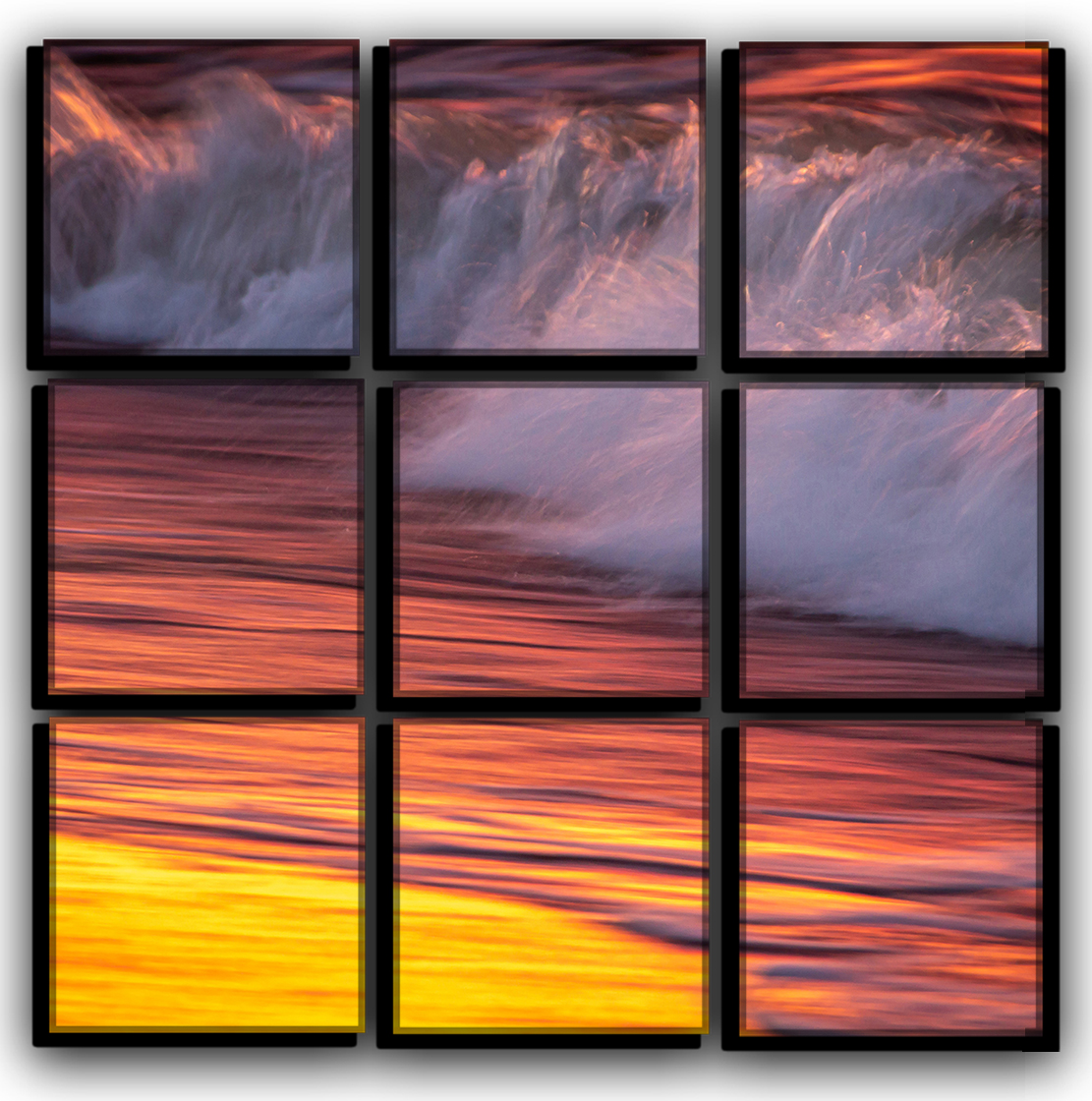 

Модульная картина на холсте 9 частей Золотые волны природа пейзаж ландшафт Hotel Arizona HD 77 см x 77 см