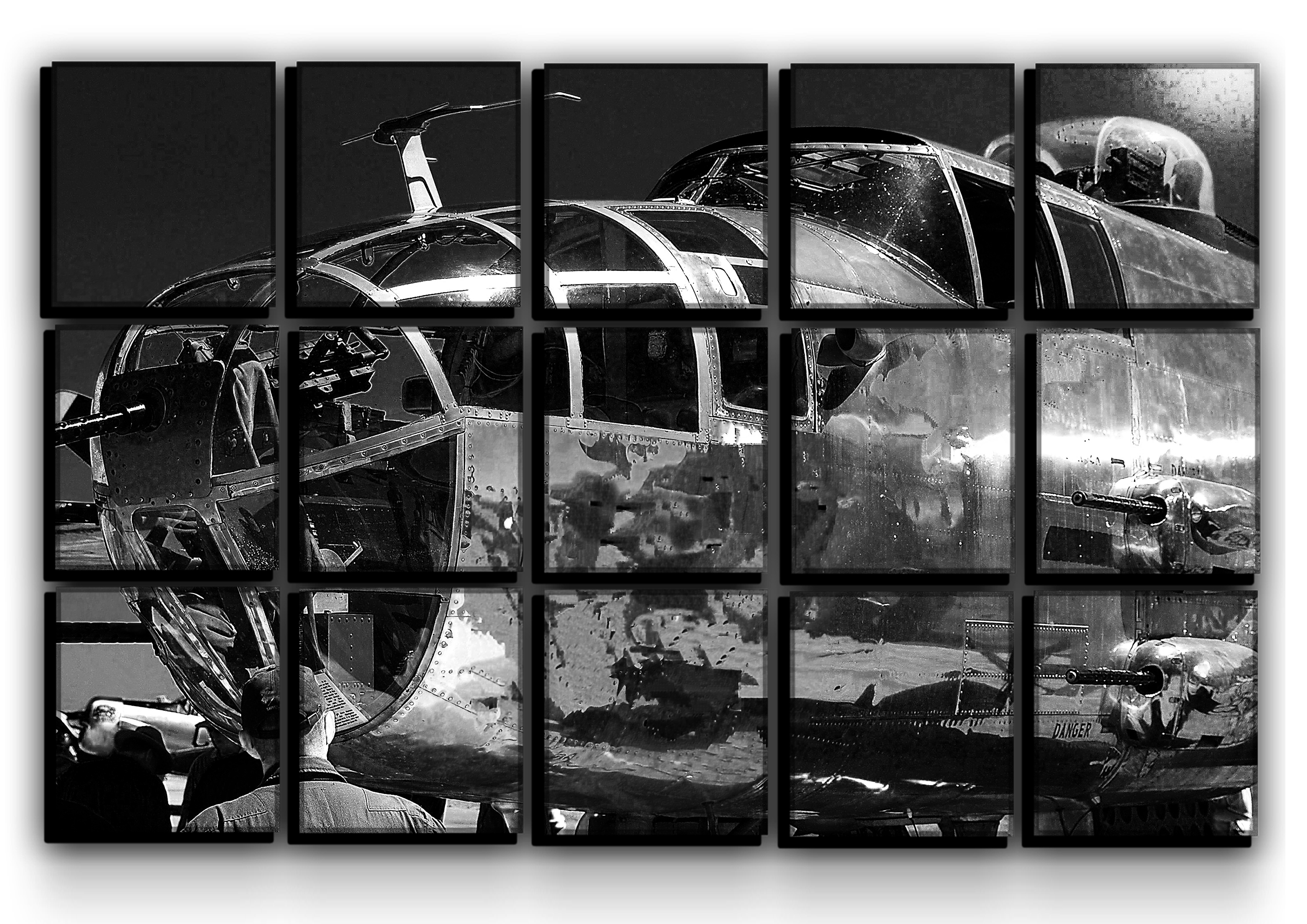 

Модульная картина на холсте из 15 частей военный самолет B-25 бомбардировщик Hotel Arizona HD 77 см x 127 см