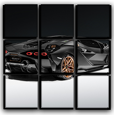 

Модульная картина на холсте 9 частей спорт кар Lamborghini Sian спортивное авто Hotel Arizona HD 77 см x 77 см