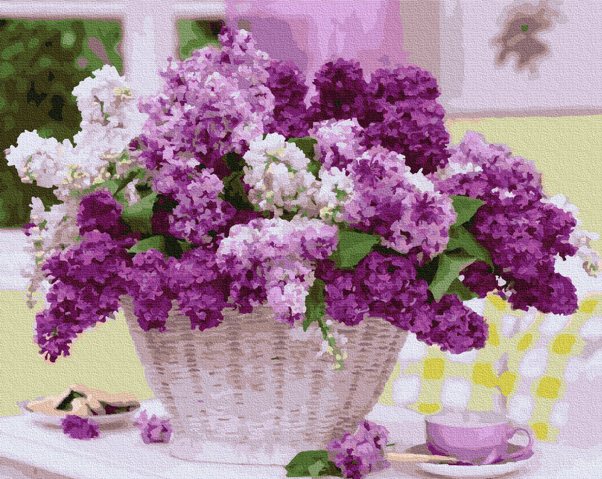 

Картина по номерам - Корзинка сирени Brushme 40*50см. (GX29086)