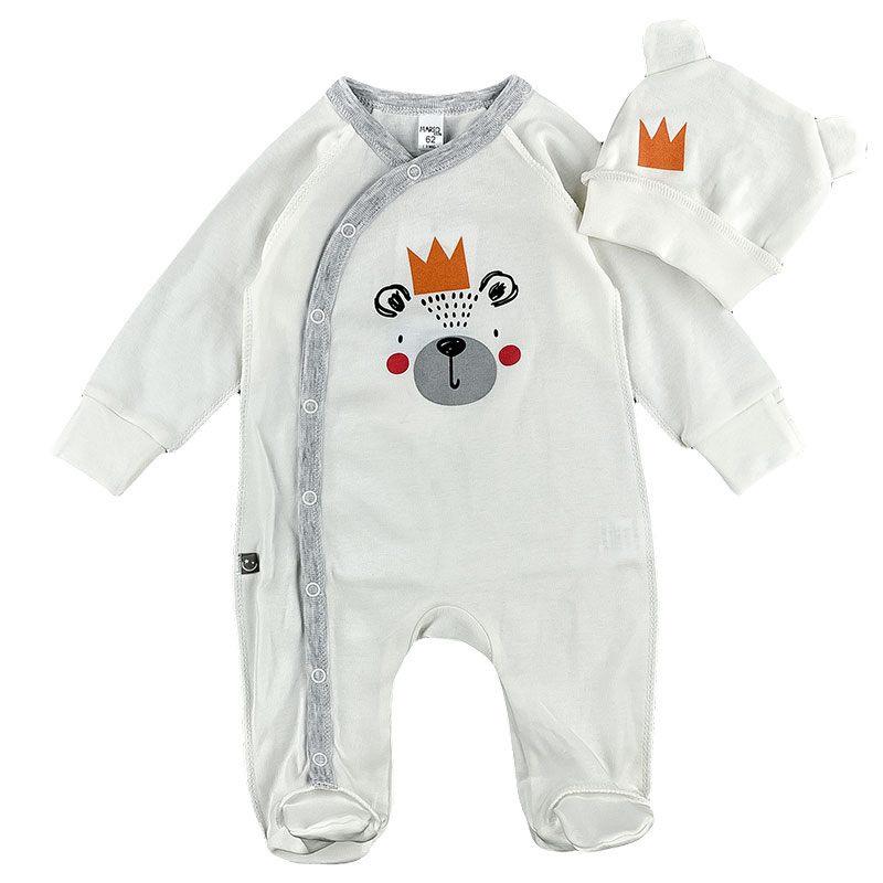 

Комбинезон (человечек) детский + шапочка MARIO KIDS 09-09-09 56 см молочный