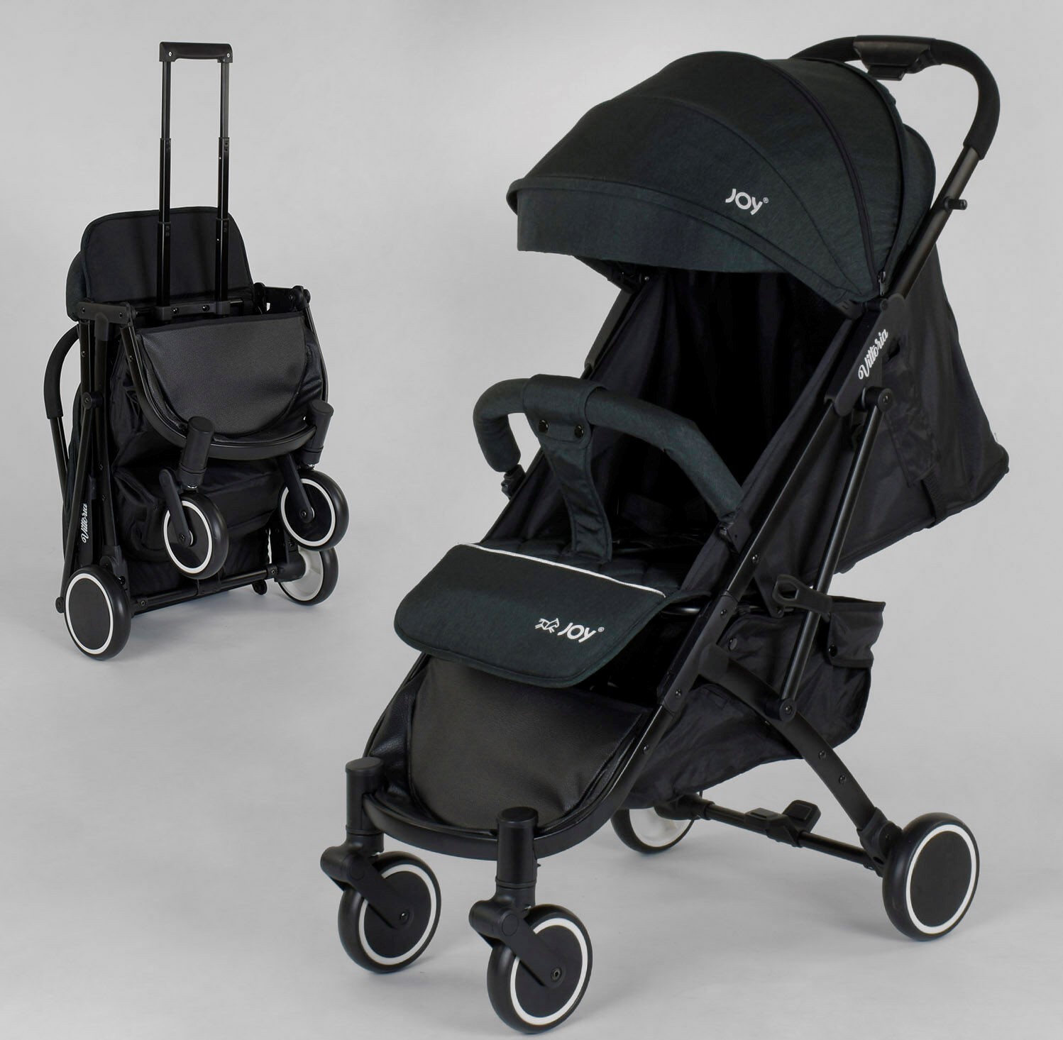 

Коляска прогулочная детская JOY Vittoria 30883 темно-зеленый лен рама алюминиевая футкавер телескопическая ручка