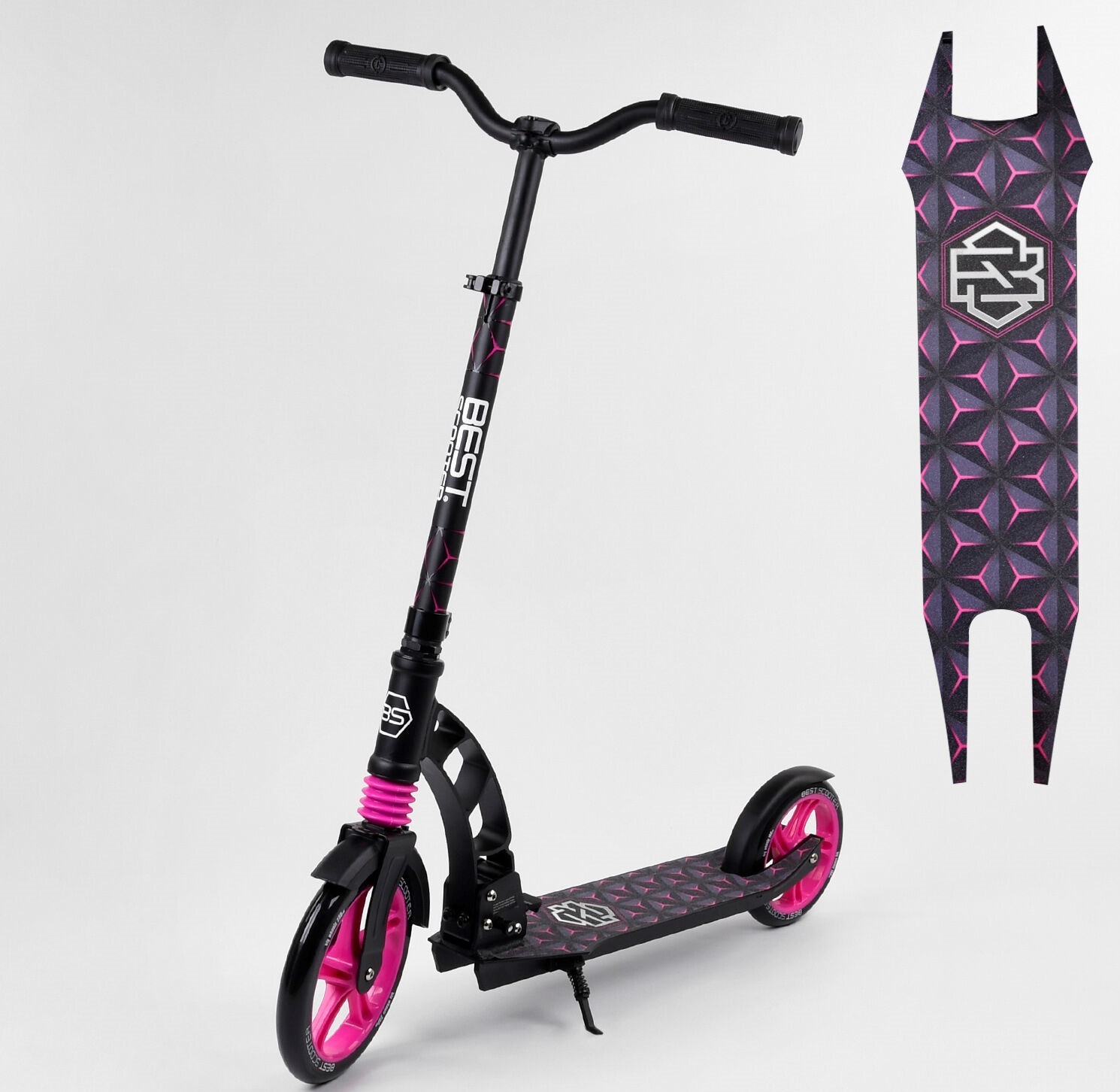 

Самокат двухколесный Best Scooter 69636 колеса PU d переднего колеса - 230мм d заднего колеса - 180мм