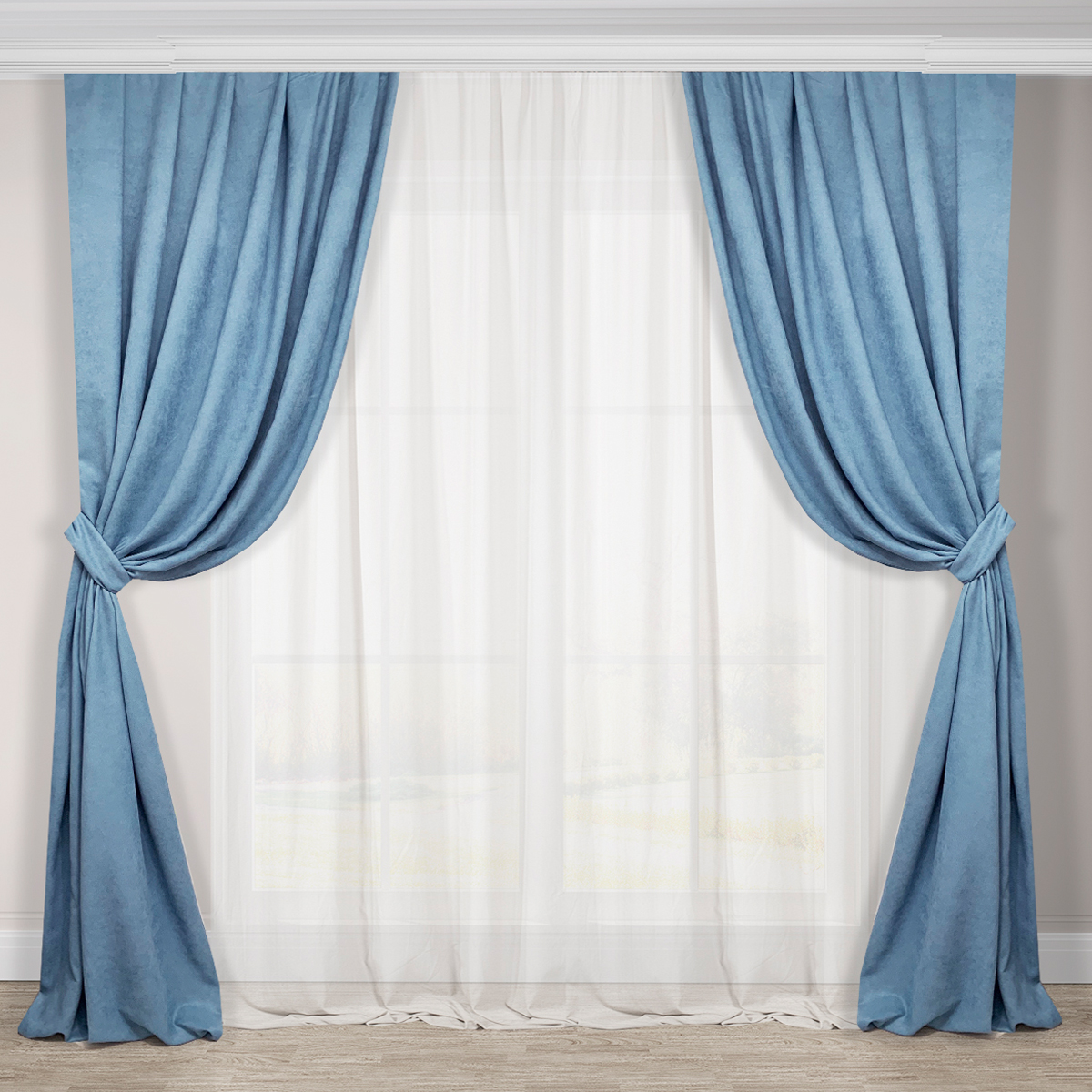 

Шторы Adagio Windows Decor Манчестер в голубом цвете 150х290см (2шторы)