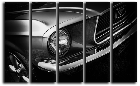 

Модульная картина на холсте из 5 частей Ford Mustang старинные ретро винтажные авто Hotel Arizona HD 89 см x 140 см