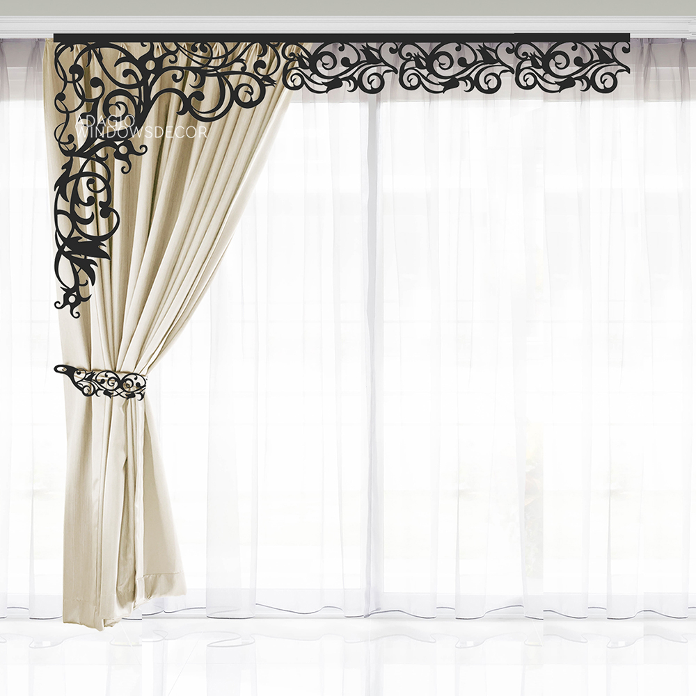 

Ажурный лазерный ламбрекен Adagio Windows Decor АС001 Темно-коричневый