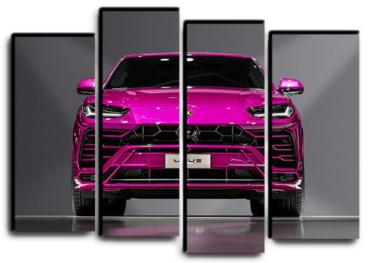 

Модульная картина на холсте из 4 частей суперкар внедорожник Lamborghini Urus споривное авто Hotel Arizona HD 82 см x 112 см