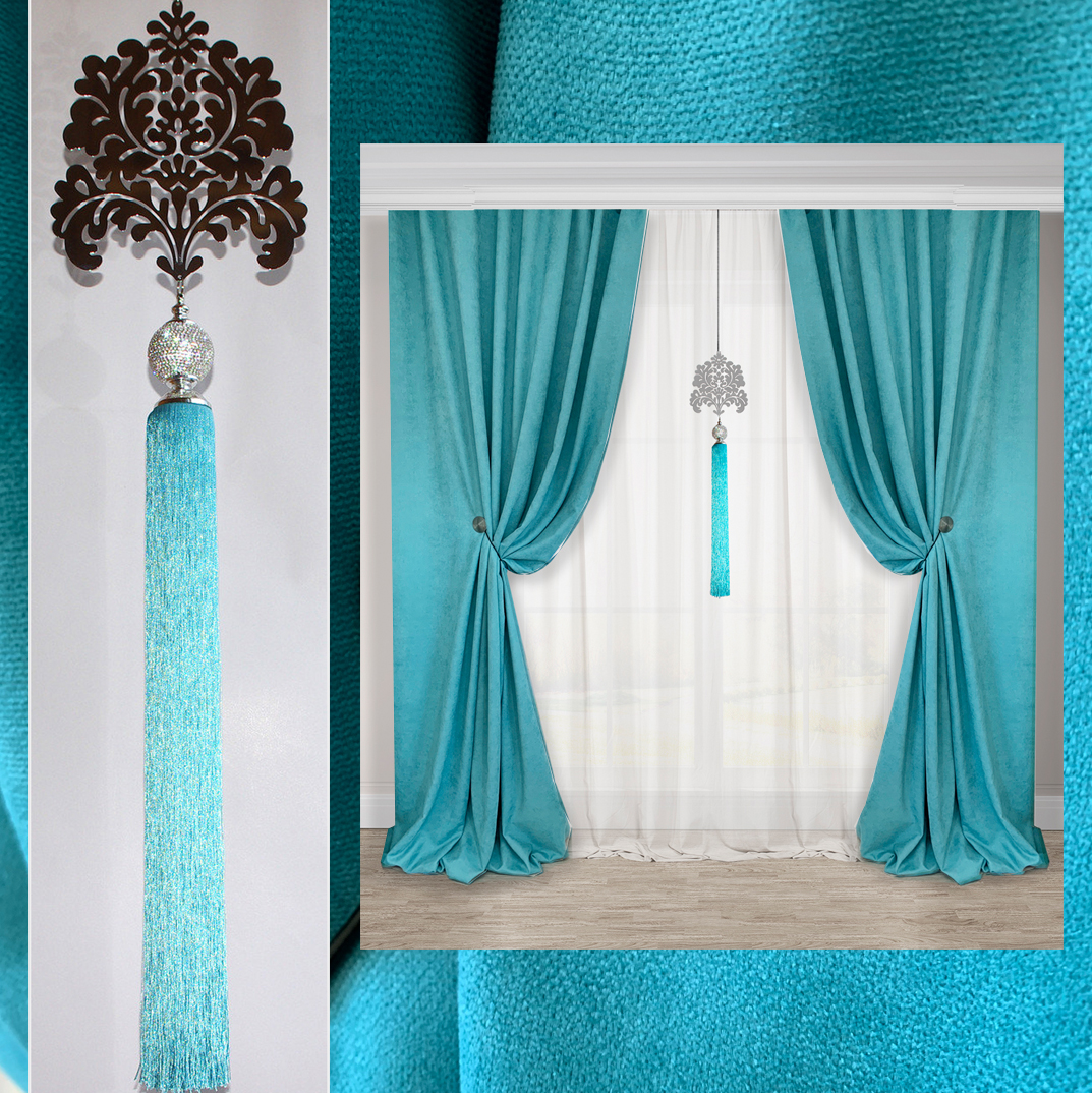 

Кисть-подвеска для декора окна Adagio Windows Decor D009 бирюза 175см