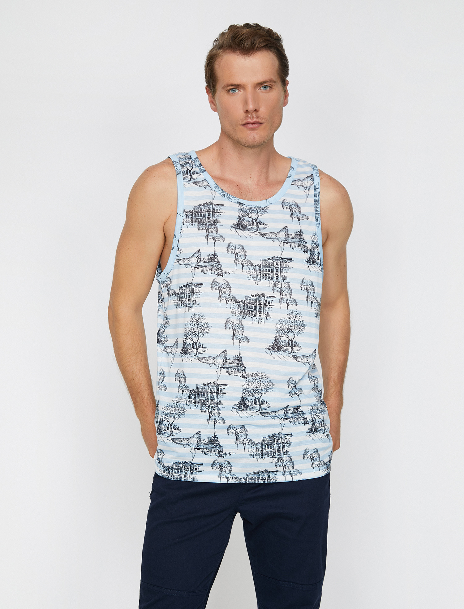 

Майка Koton 8YAM11097NK-01L L White Stripe