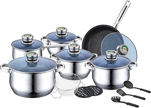 

Набор кухонной посуды из нержавеющей стали Bohmann BH 1800 MRB 18 предметов