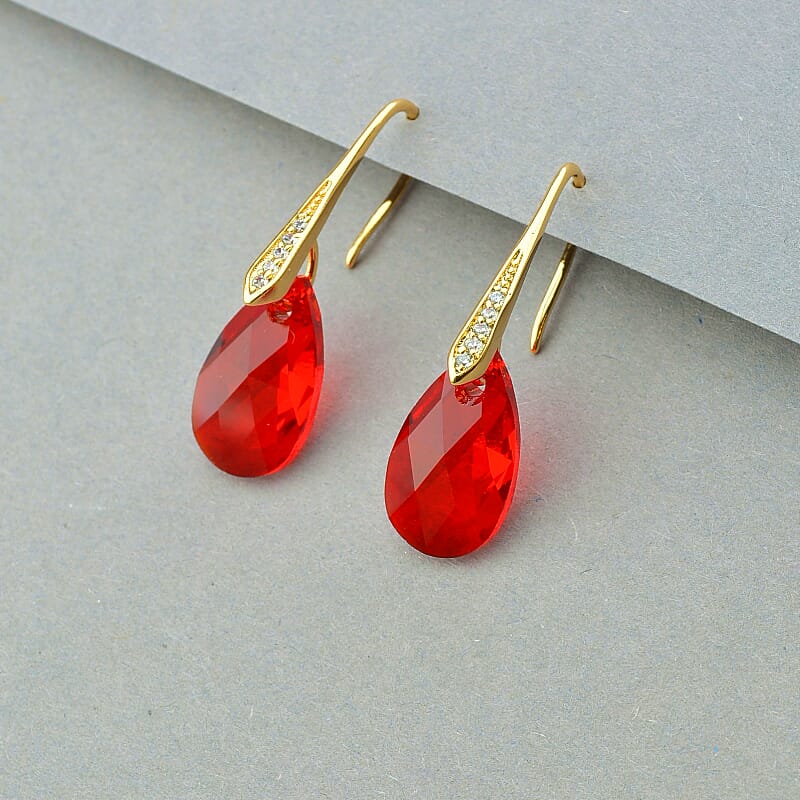 

Серьги капли Xuping Swarovski красные 100006