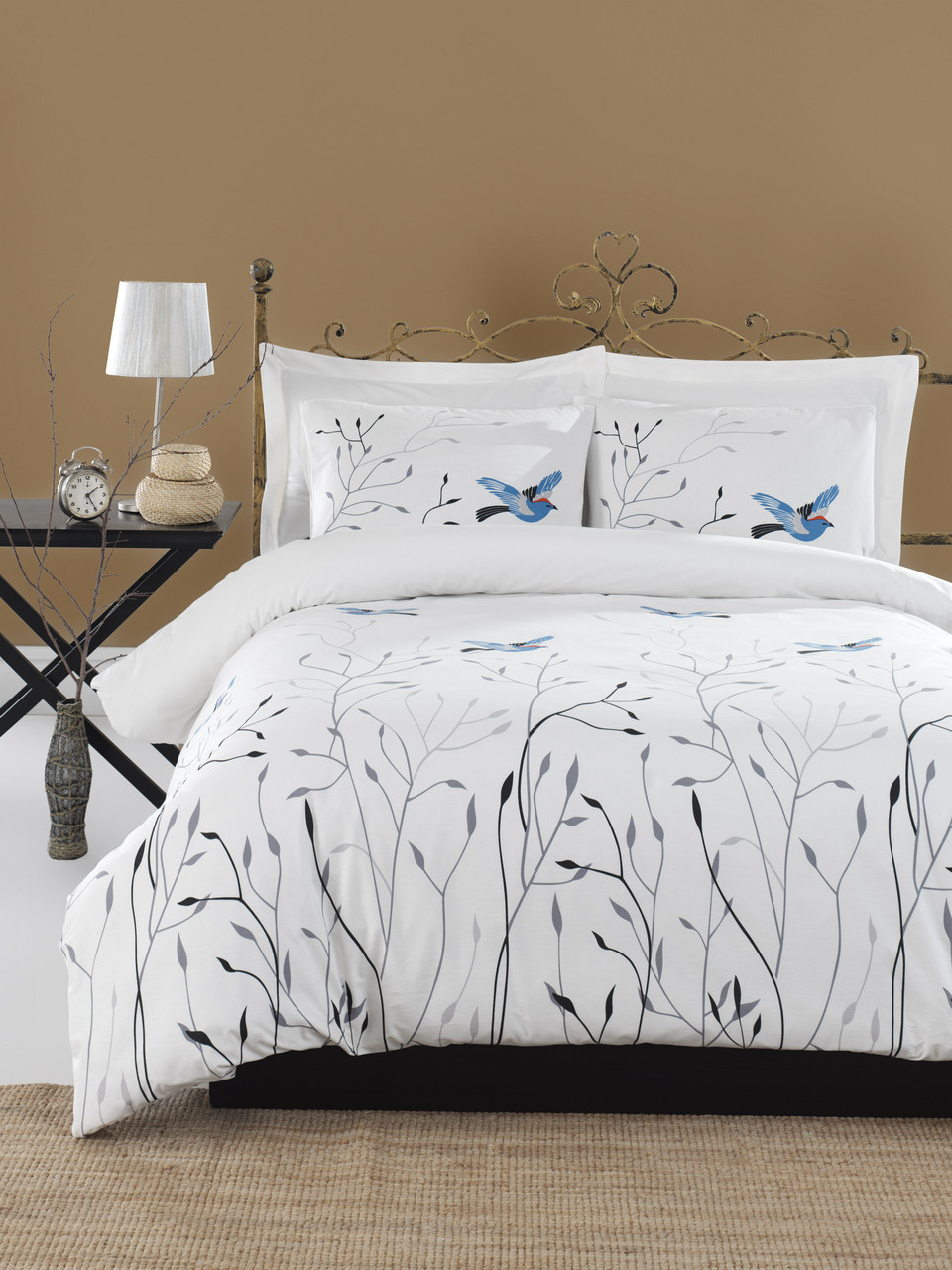 

Постельное белье Lotus Home Perfect Ranforce - Birds голубой семейный
