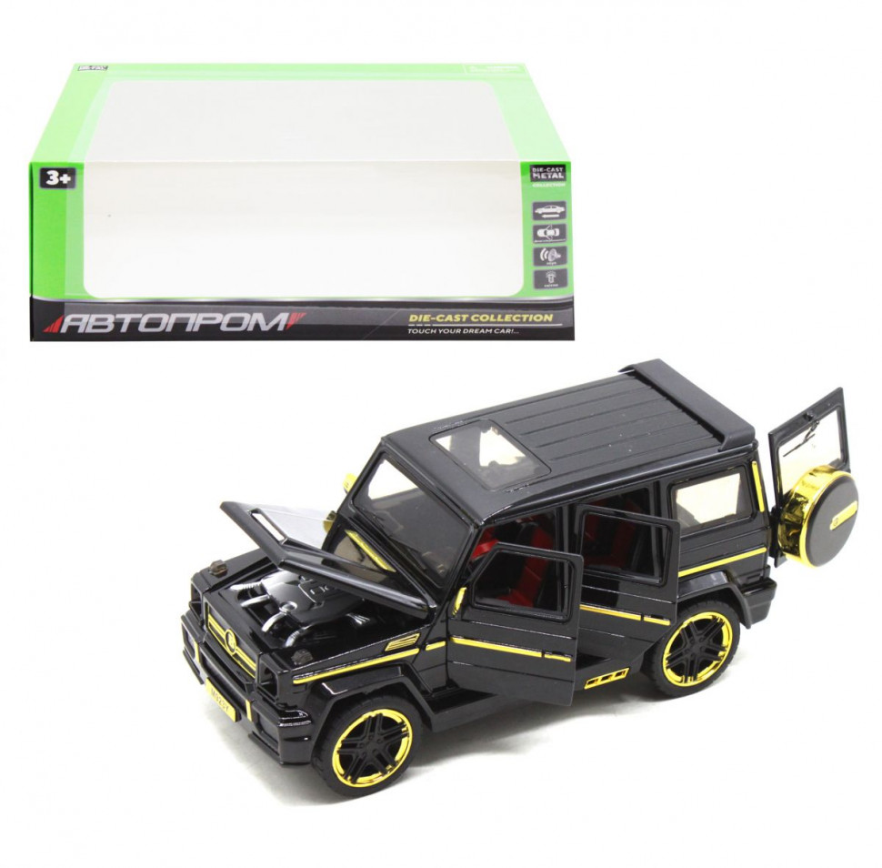 

Машина игрушка АвтоПром 7688MB Mercedes-benz G65 AMG Brabus металлическая черная 1:24 (641120037)