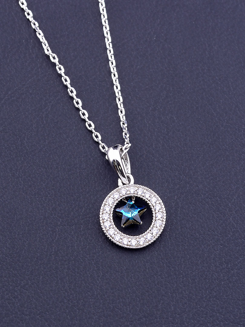 

Подвеска на шею Звезда в круге Xuping Swarovski 40 см. 090223