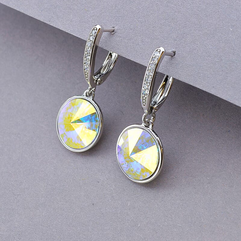

Серьги Xuping с белыми камнями Swarovski (родий) 100035