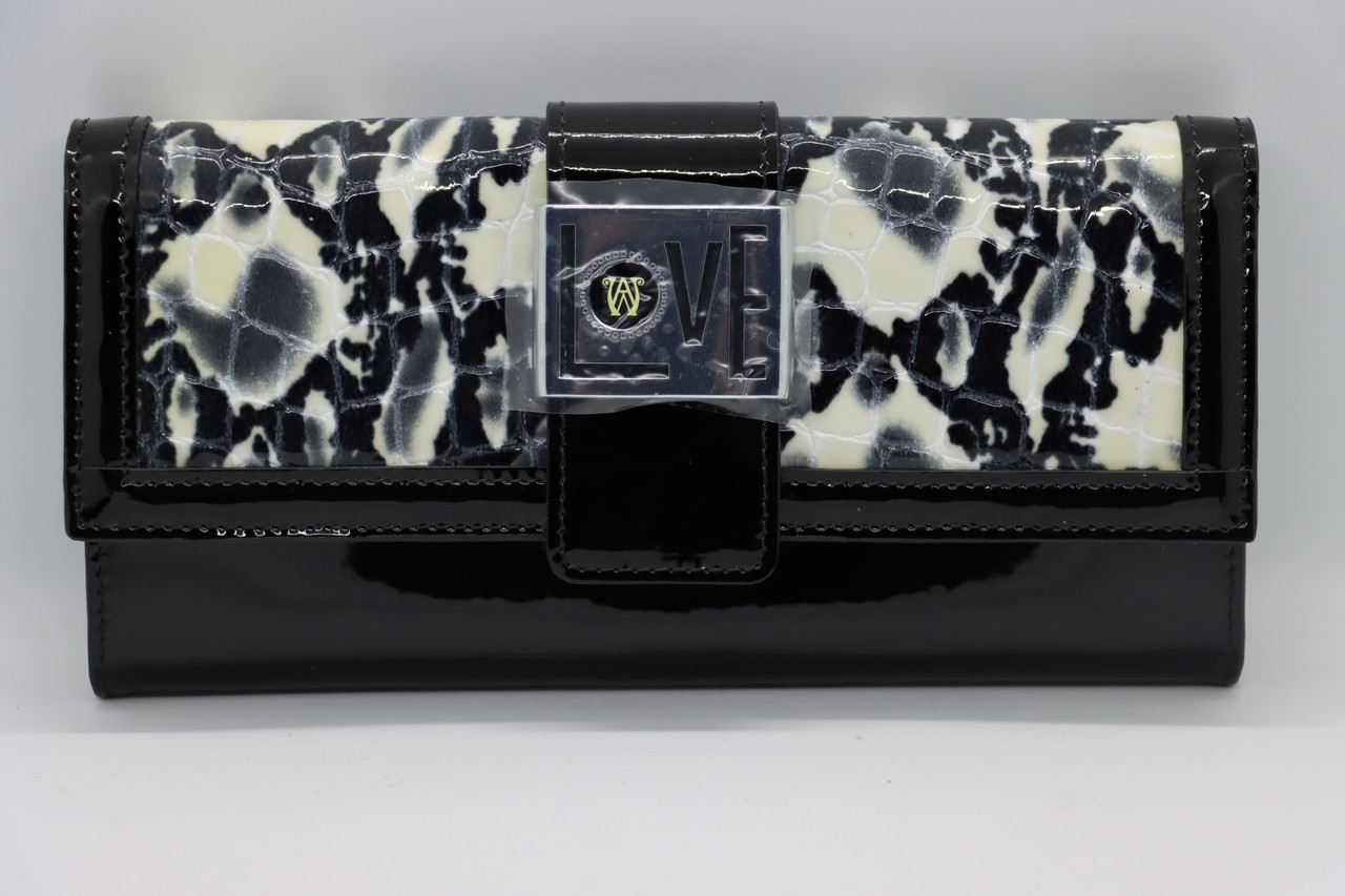 

Женский кожаный кошелёк Wanlima w02044533190 Black White