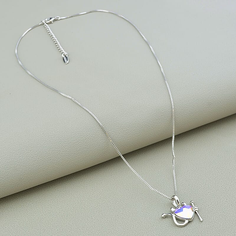 

Подвеска Xuping Сердце чертик Swarovski 40 см. (родий) 100131