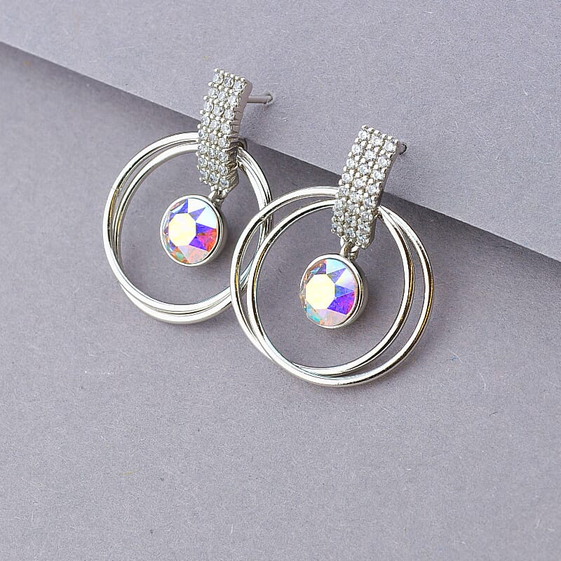 

Серьги круглые Xuping с камнями Swarovski (родий) 100039