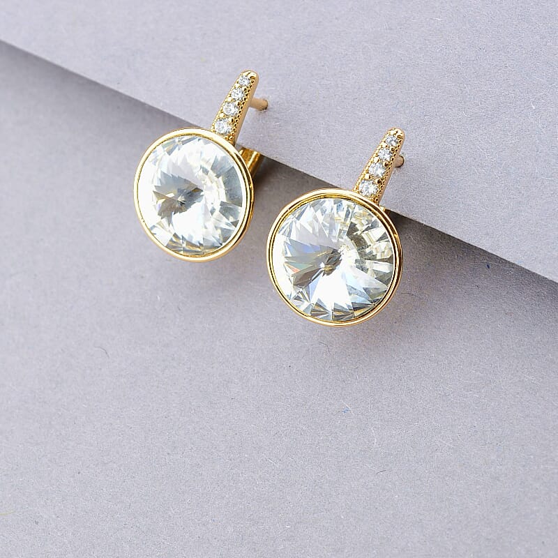 

Серьги Xuping Swarovski вечерние мед золото 100045