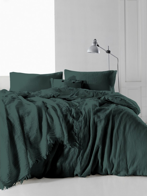 

Комплект постельного белья SoundSleep Muslin Dark Green 200х220