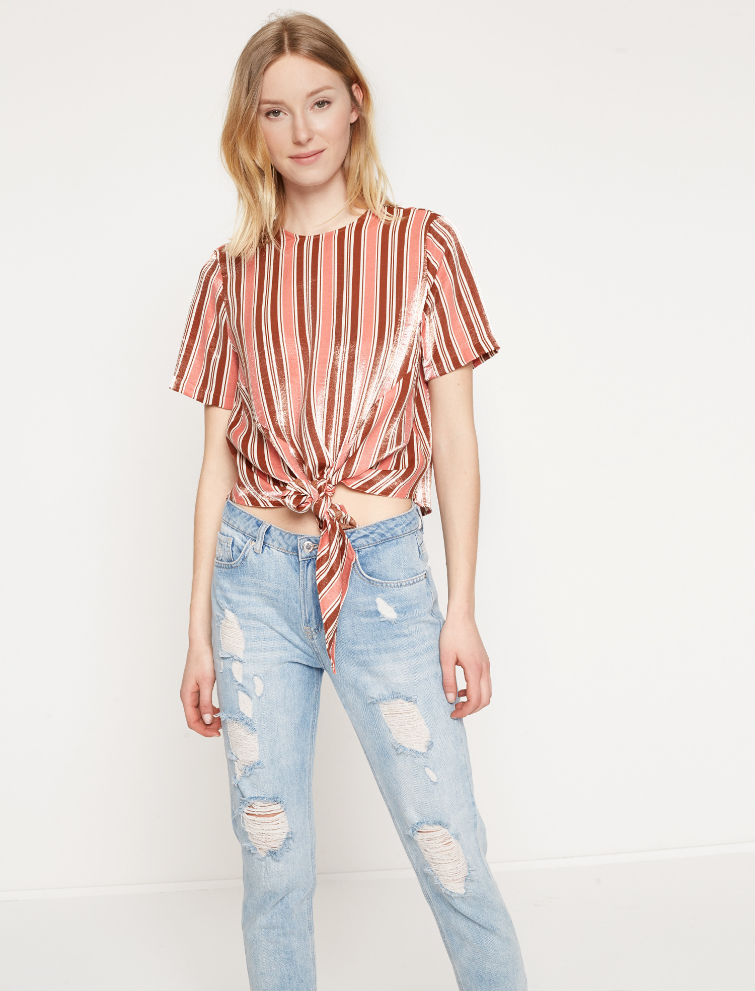 

Блузка Koton 7YAK63613EW  Rose Stripe, Блузка Koton 7YAK63613EW 42 Rose Stripe