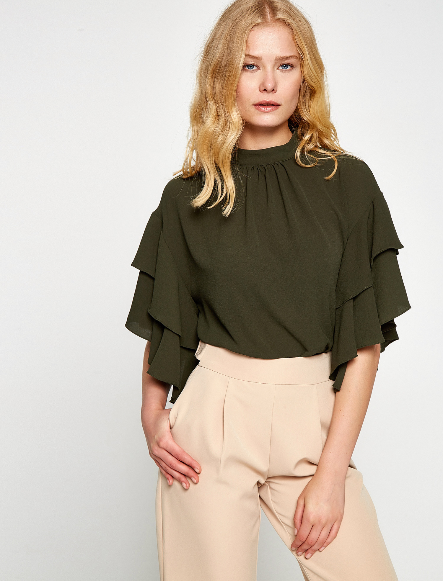 

Блузка Koton 8KAK68033CW 38 Dark Green