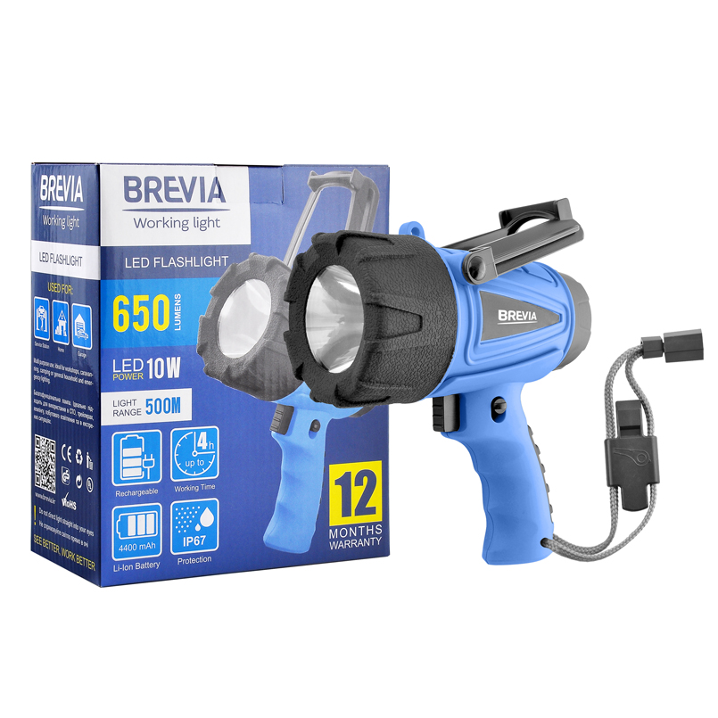 

Фонарь инспекционный Brevia LED 500М 10W LED 650lm 4400mAh microUSB 11600