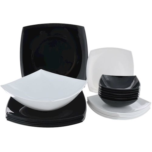 

Сервіз столовий (LM-5239c) Luminarc Quadrato Black/White 19пр.
