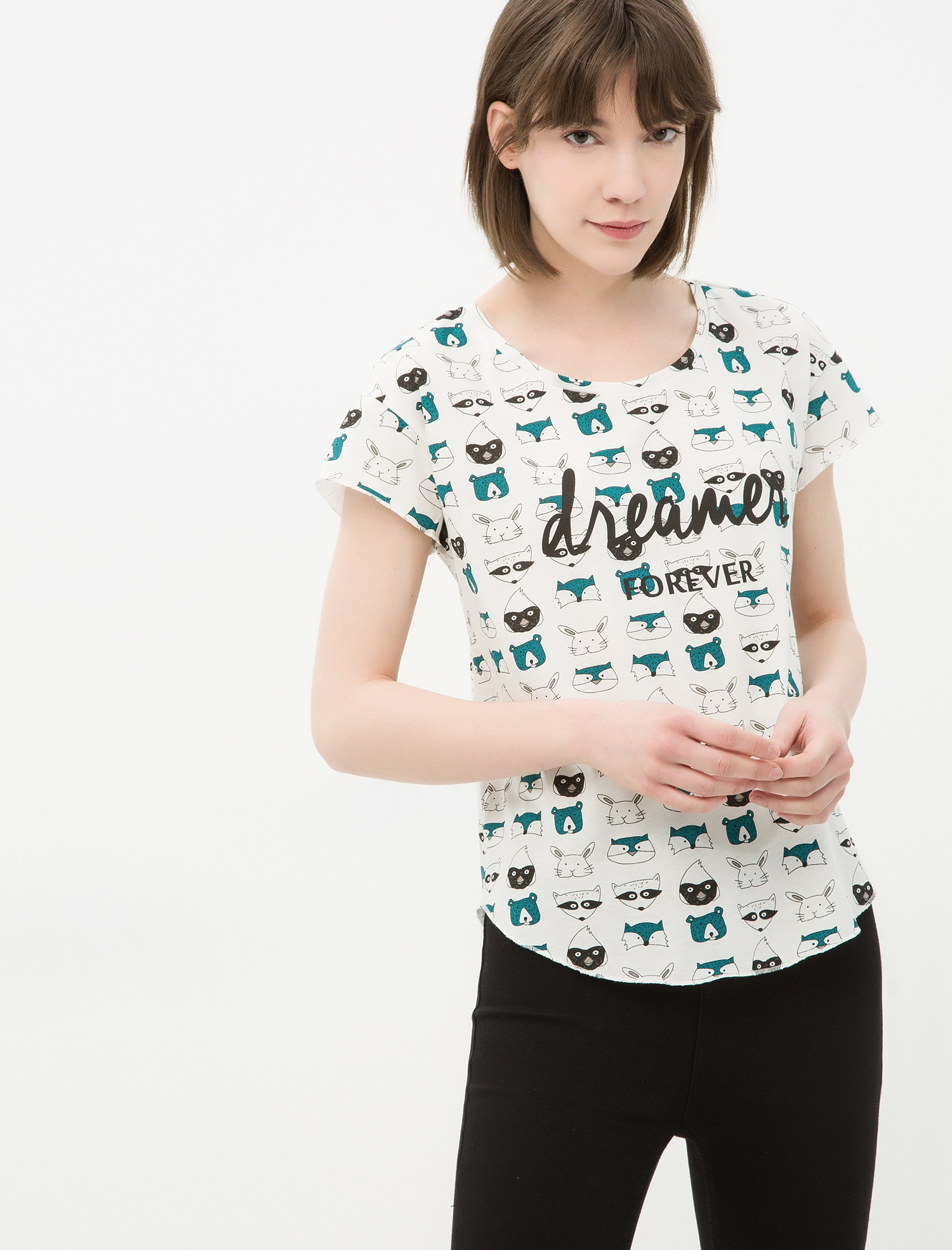 

Футболка Koton 6YAL11675JK S White Design