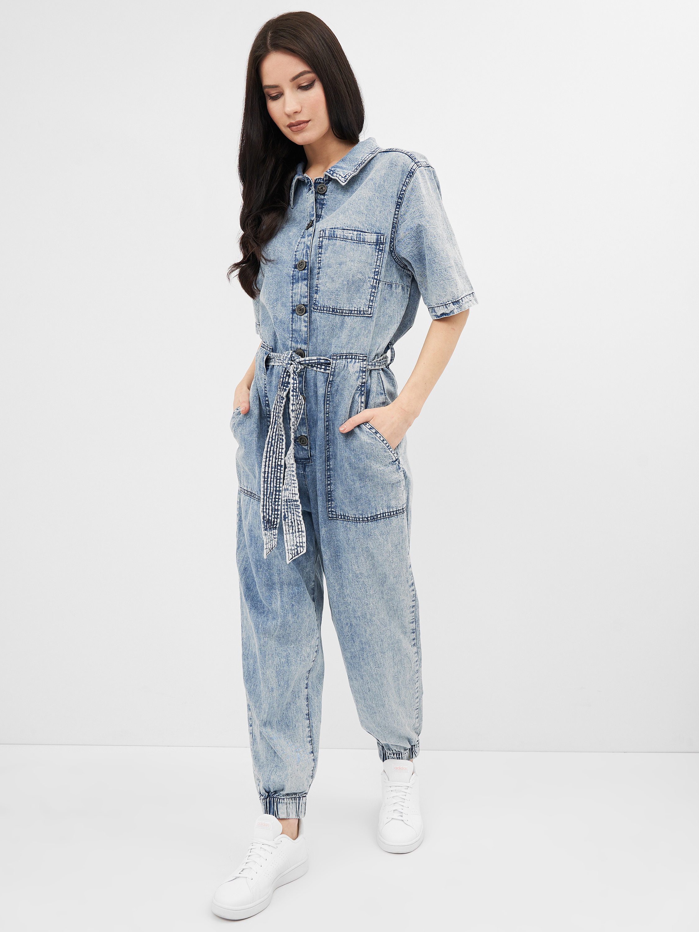 

Комбинезон джинсовый H&M 2202-8206231 44 Светло-синий