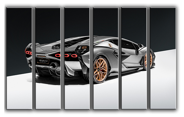 

Модульная картина на холсте из 6 частей спорт авто Lamborghini Sian спортивное авто Hotel Arizona HD 112 см x 171 см
