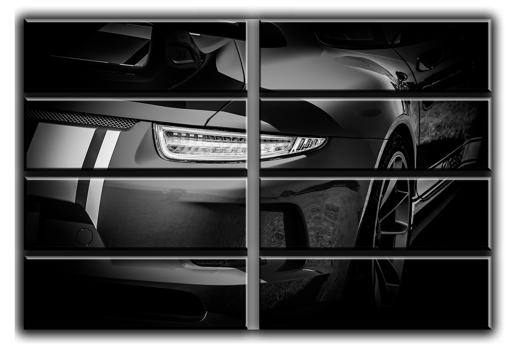 

Модульная картина на холсте из 8 больших частей Суперкар Porsche 911 GT3 спортивные гоночные авто суперкары Hotel Arizona HD 178 см x 254 см