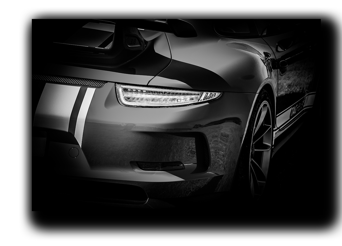 

картина на холсте Авто Porsche 911 GT3 споривное авто Порше Hotel Arizona HD 72 см x 127 см