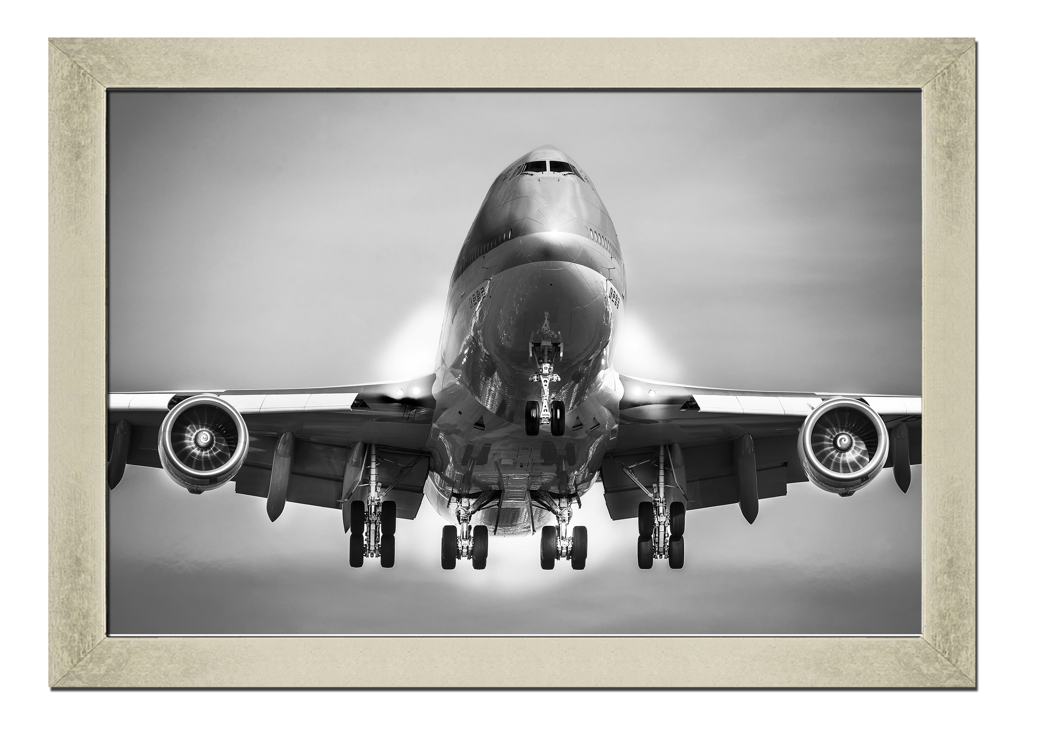 

Silver frame картина на файн-арт бумаге Boeing 747 Боинг на взлете Hotel Arizona HD 31 см x 41 см