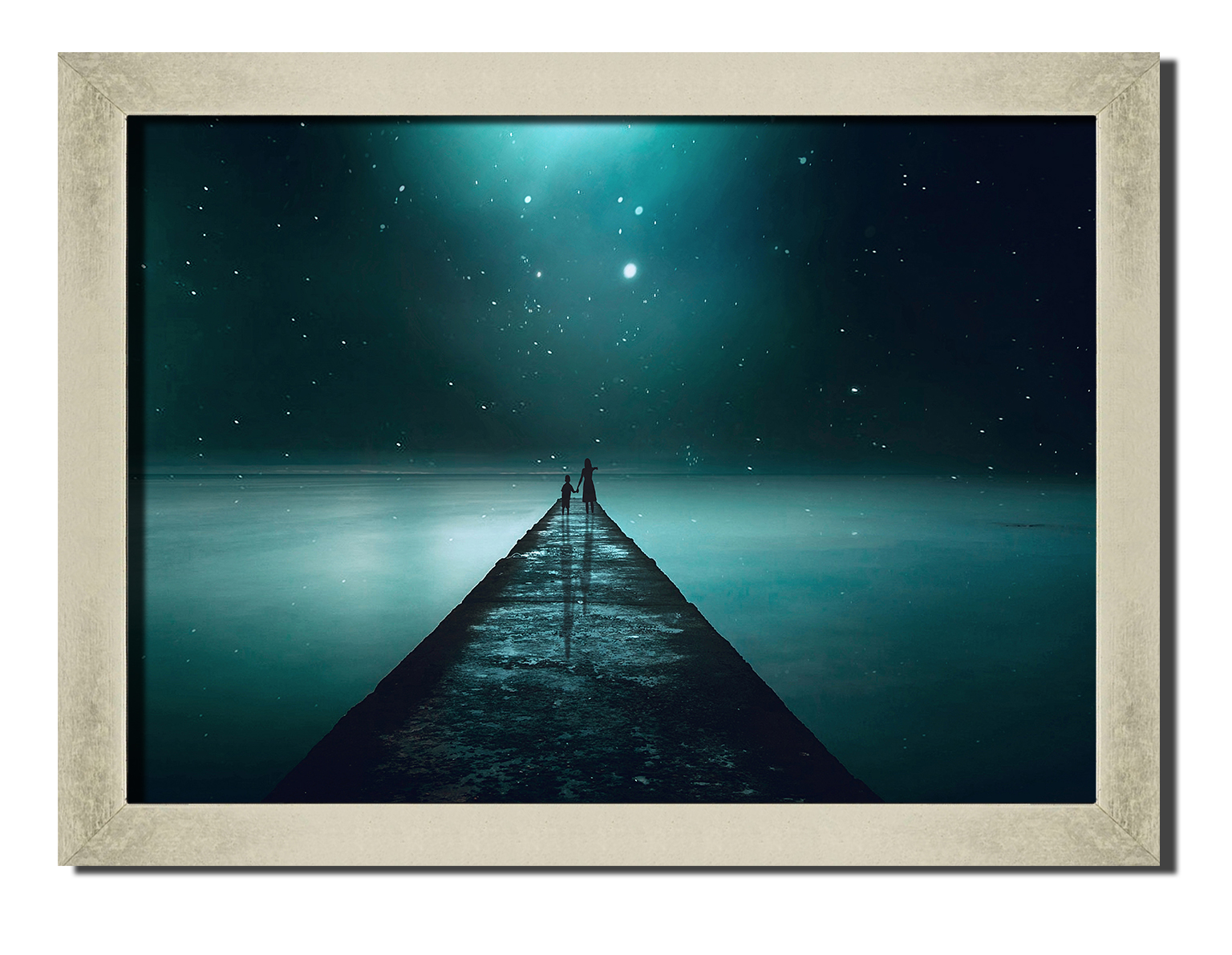 

Silver frame картина на файн-арт бумаге ночь фантазии природа, пейзаж, ландшафт Hotel Arizona HD 31 см x 41 см