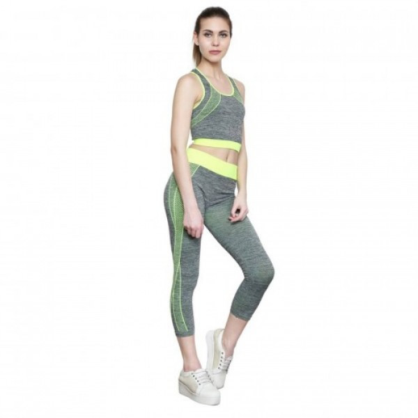

Костюм женский для йоги и фитнеса LVD Yoga Sets  Green/Gray, Костюм женский для йоги и фитнеса LVD Yoga Sets One Size Green/Gray